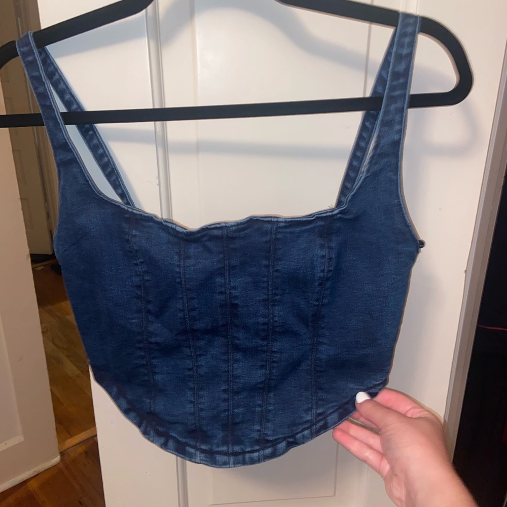 Denim corset